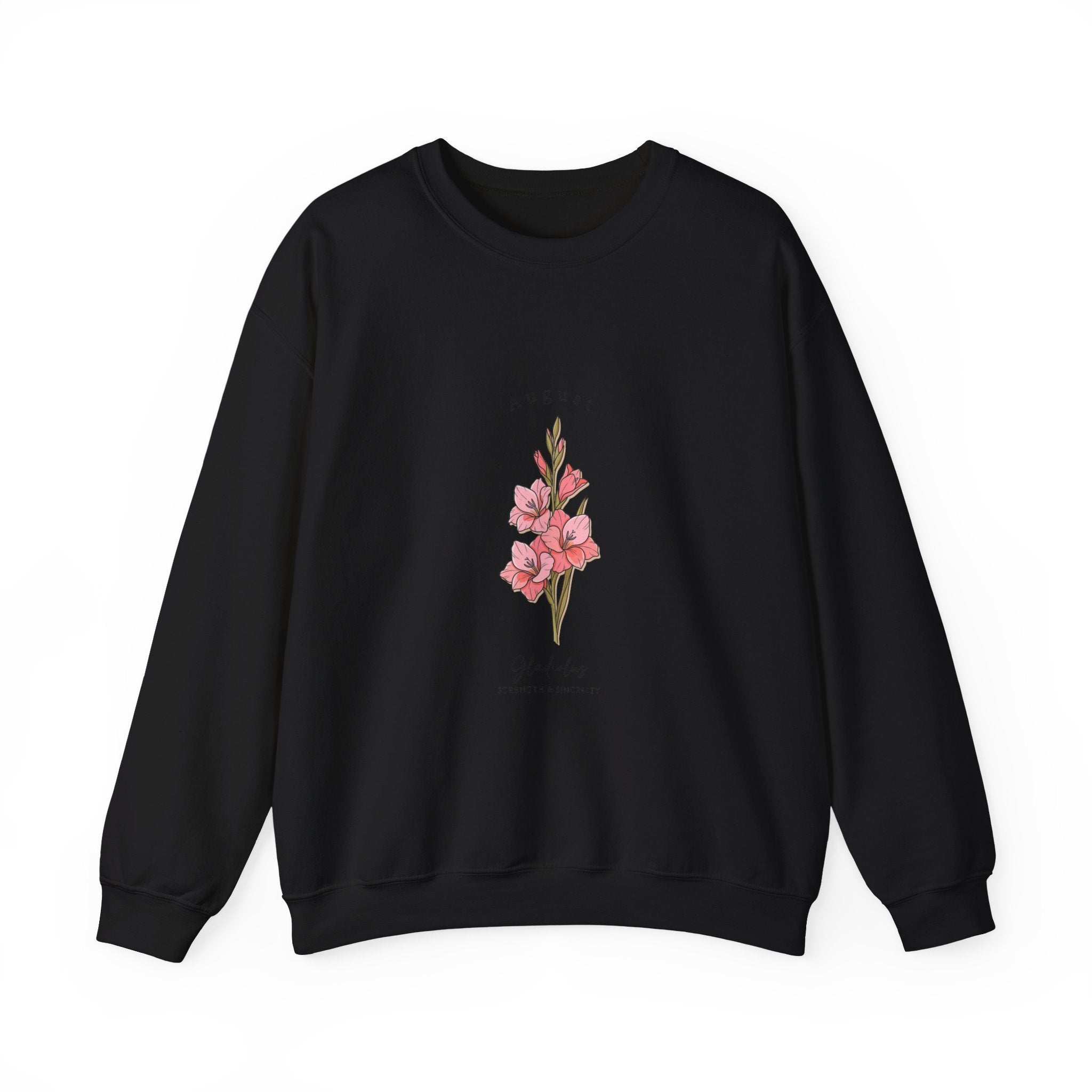 Gladiolus Birth Month Flower Sweatshirt | botanical watercolor, personalized name