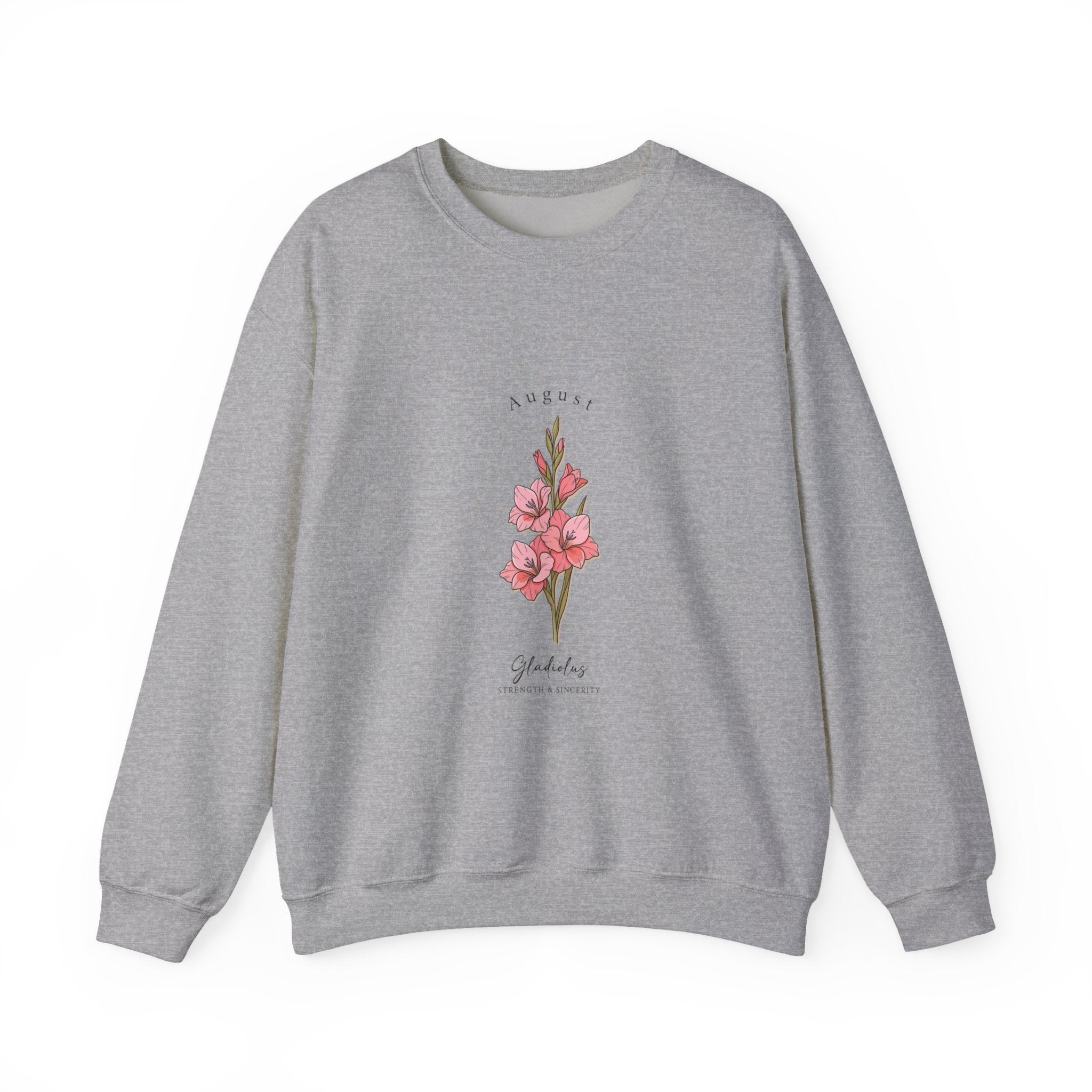 Gladiolus Birth Month Flower Sweatshirt | botanical watercolor, personalized name