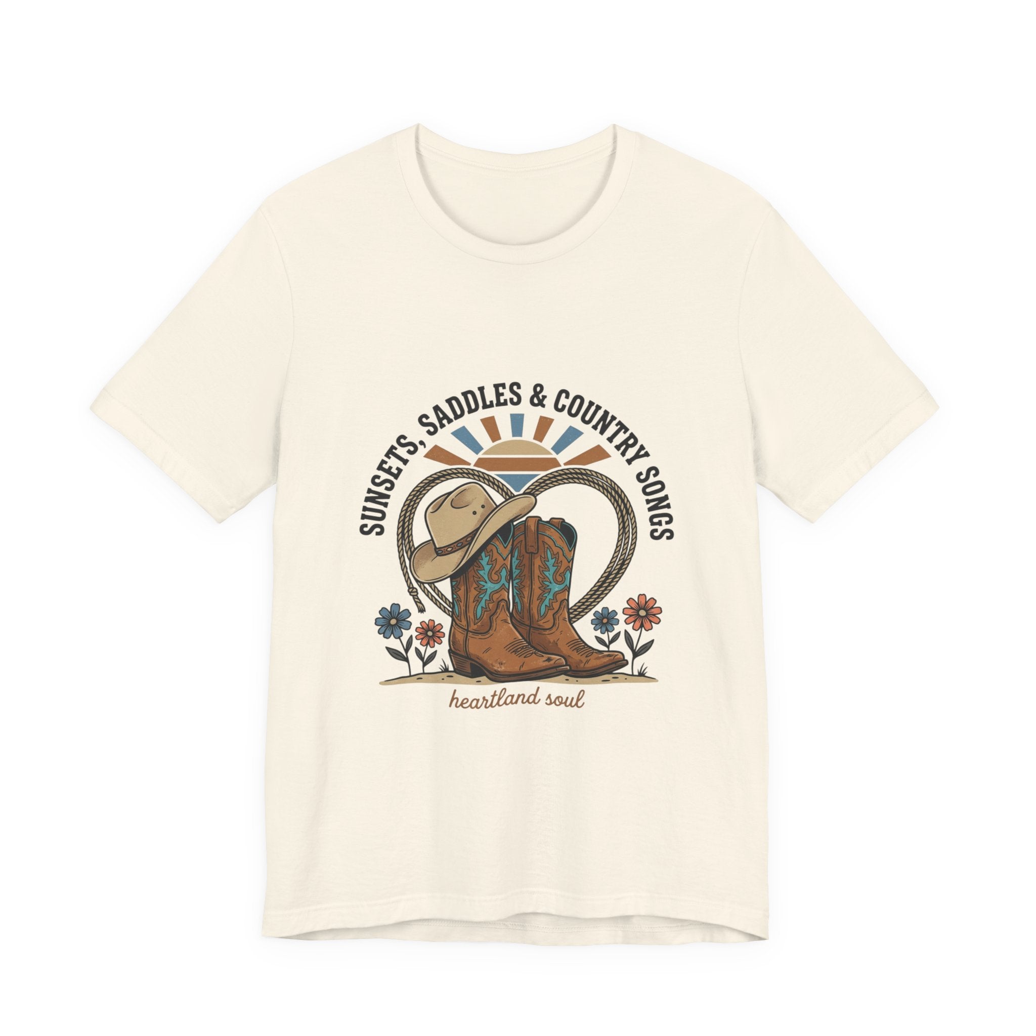 Sunsets Saddles & Country Songs Tee | western cowgirl ranch rustic