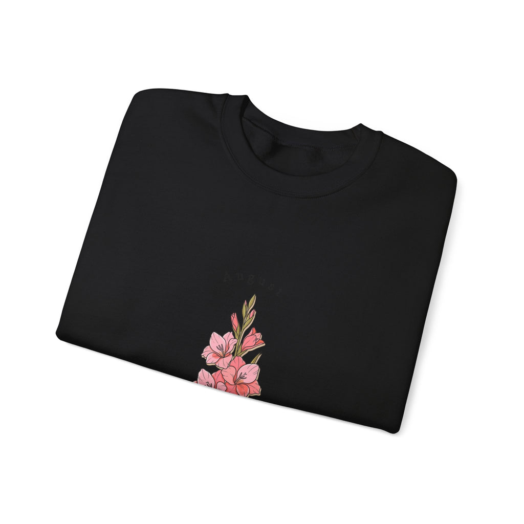 Gladiolus Birth Month Flower Sweatshirt | botanical watercolor, personalized name