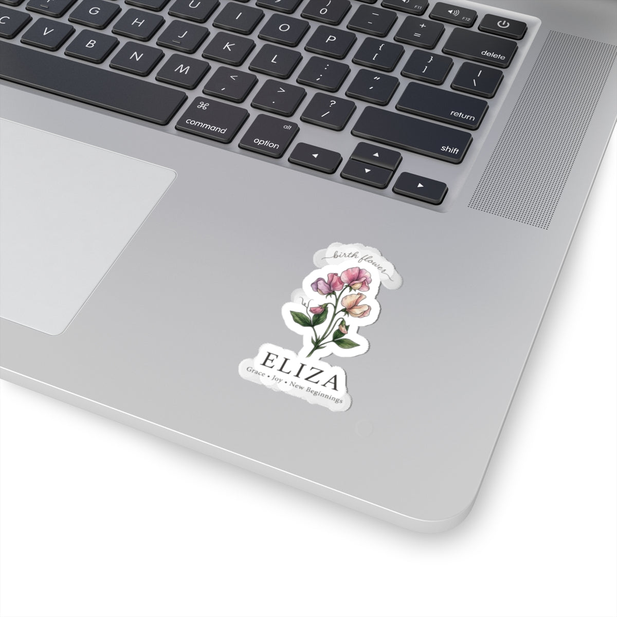 Personalized Birth Flower Sticker | Botanical Watercolor, Custom Name