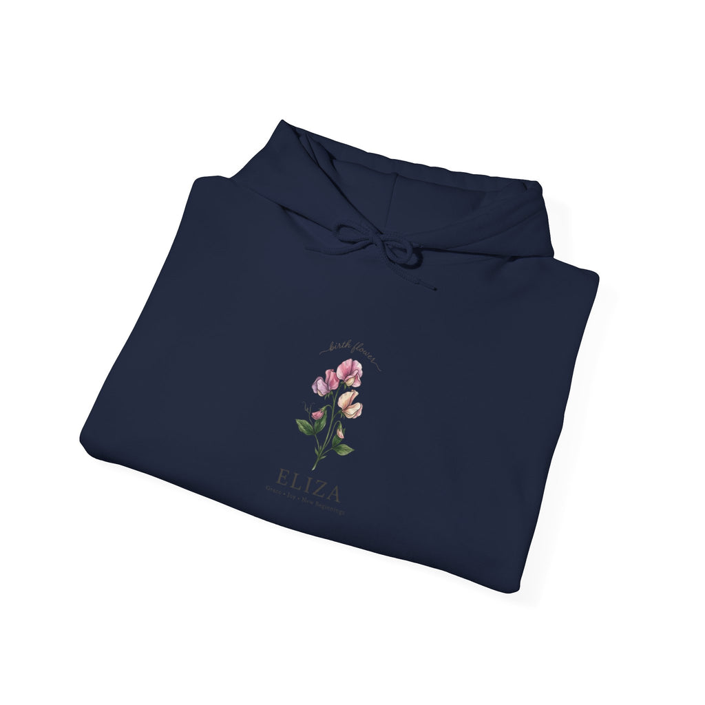 Birth Month Flower Hoodie | Personalized Botanical Watercolor, Custom Name