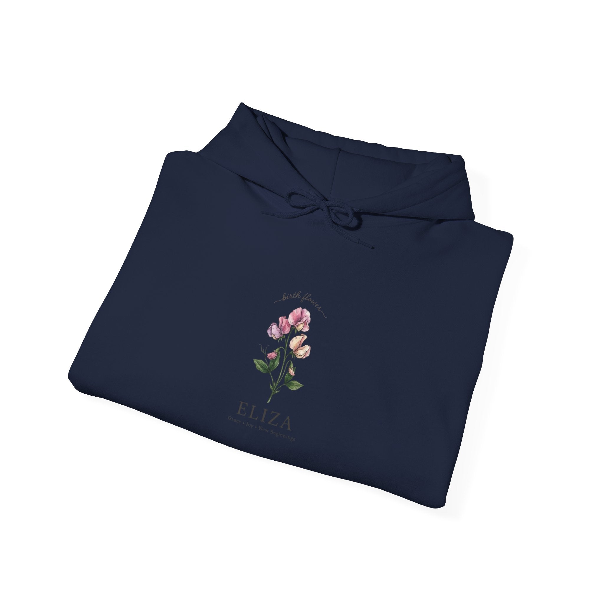 Birth Month Flower Hoodie | Personalized Botanical Watercolor, Custom Name