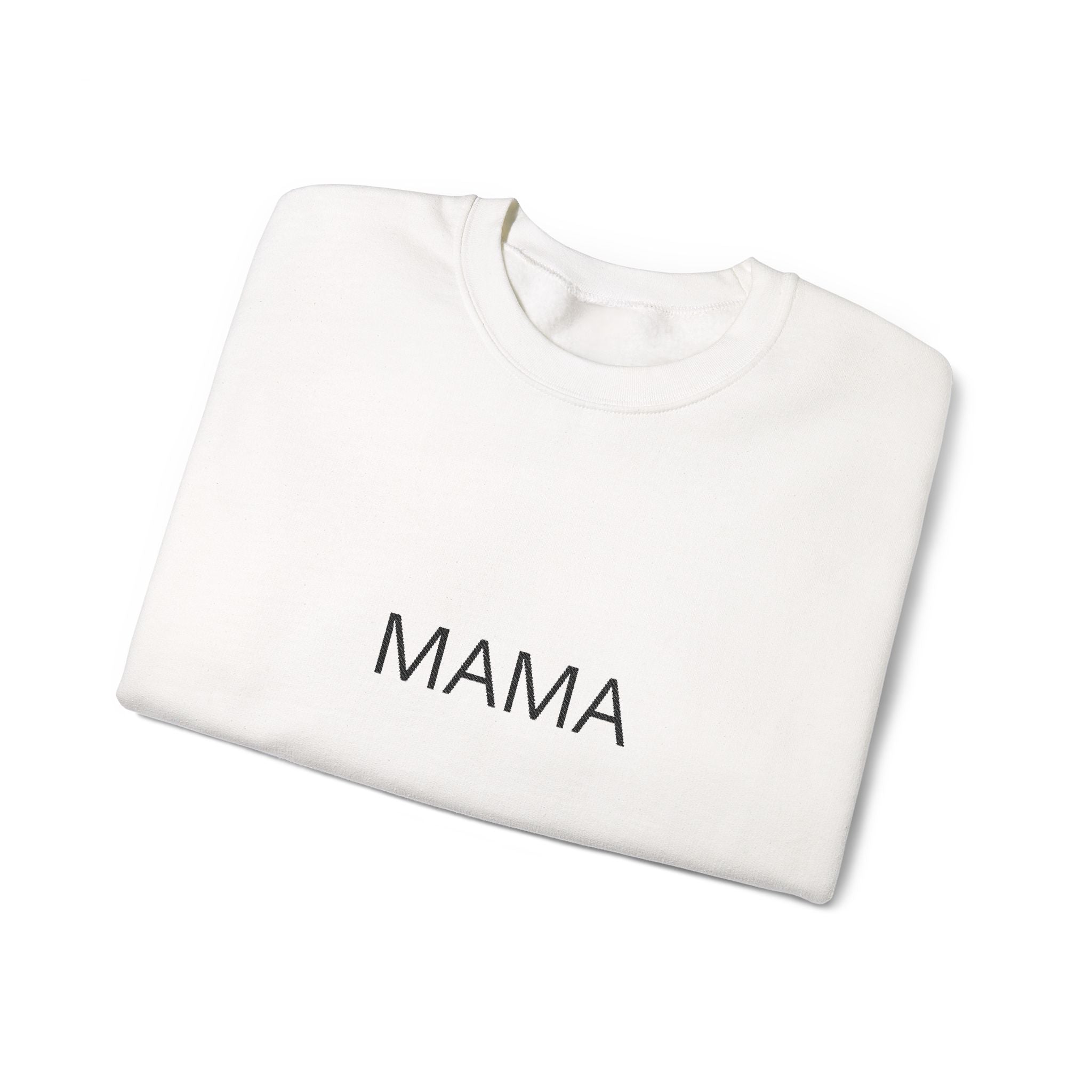 Mama Crewneck Sweatshirt — Minimalist White Mother's Day Pullover