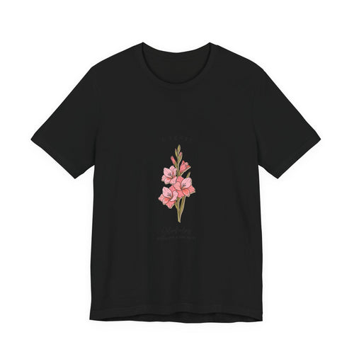 August Gladiolus Birth Month Flower Tee | Botanical Watercolor, Personalized