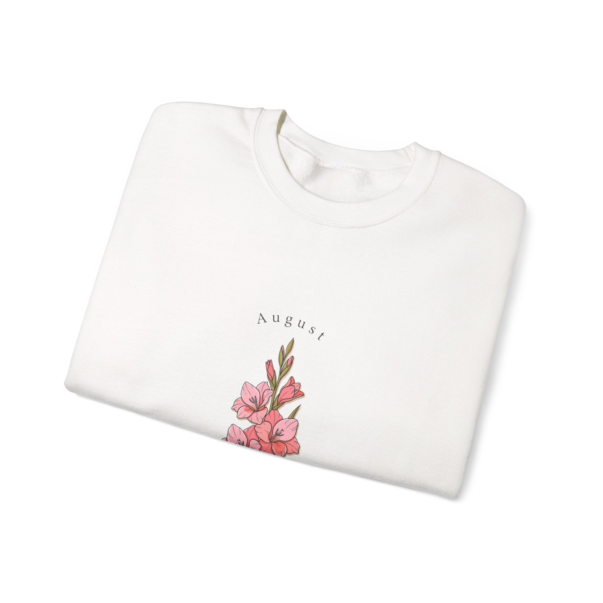 Gladiolus Birth Month Flower Sweatshirt | botanical watercolor, personalized name