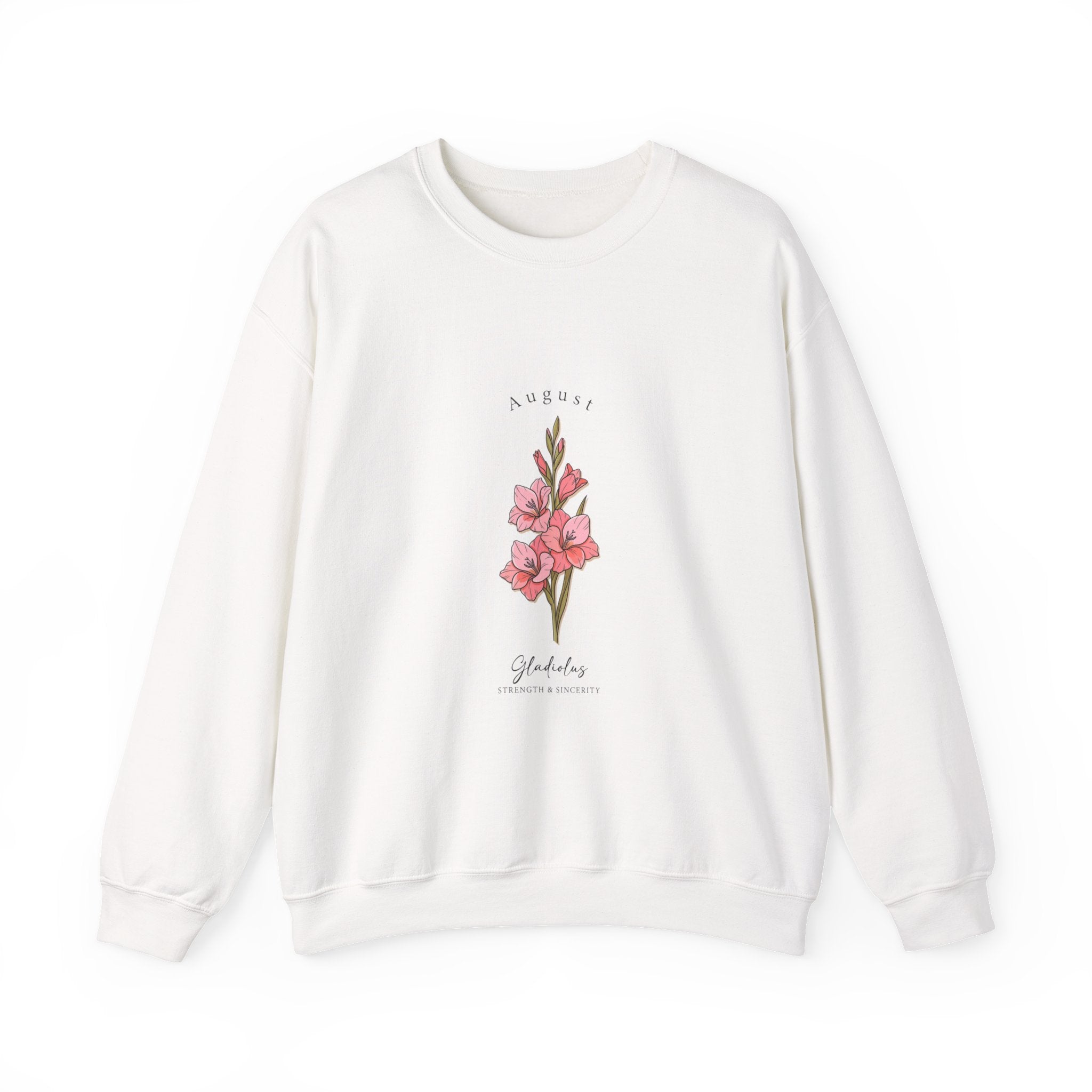 Gladiolus Birth Month Flower Sweatshirt | botanical watercolor, personalized name