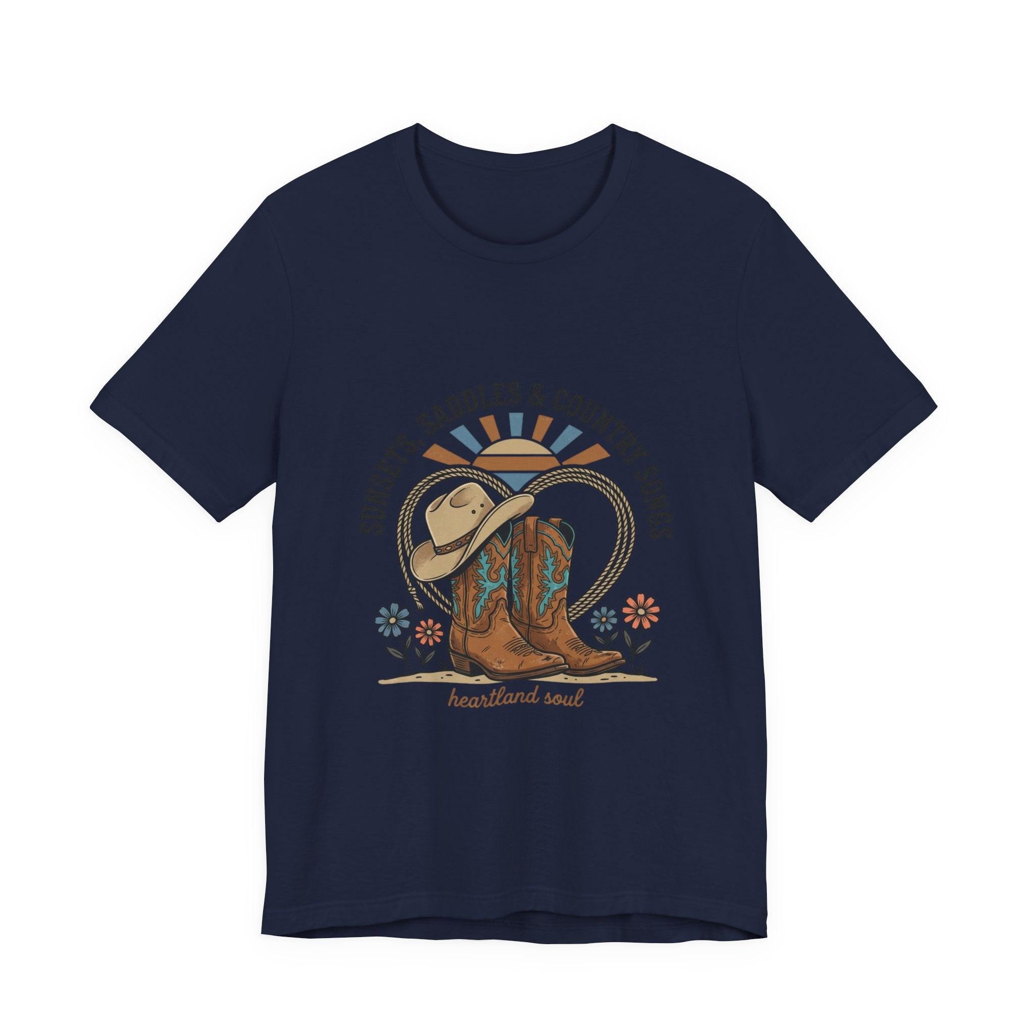 Sunsets Saddles & Country Songs Tee | western cowgirl ranch rustic