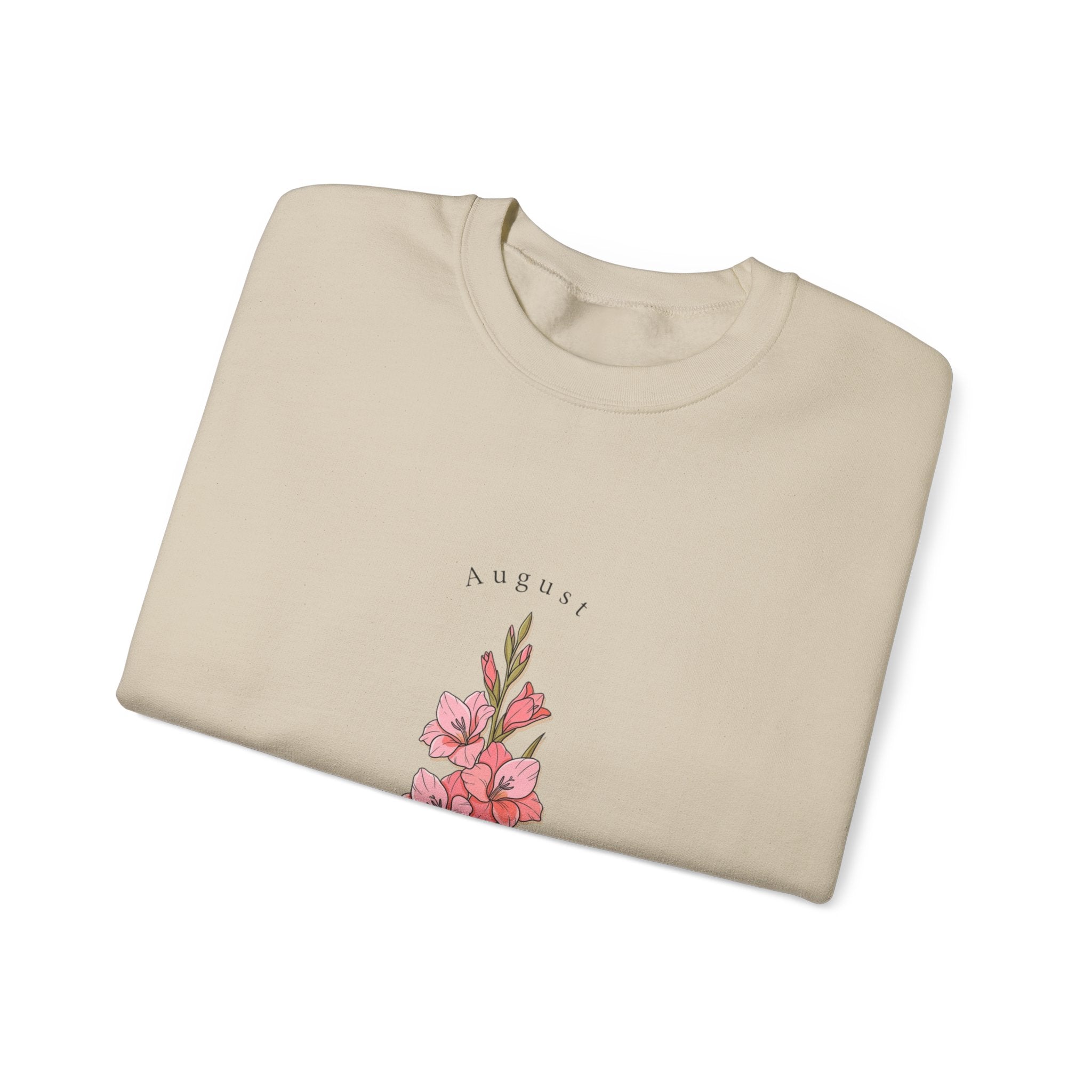 Gladiolus Birth Month Flower Sweatshirt | botanical watercolor, personalized name