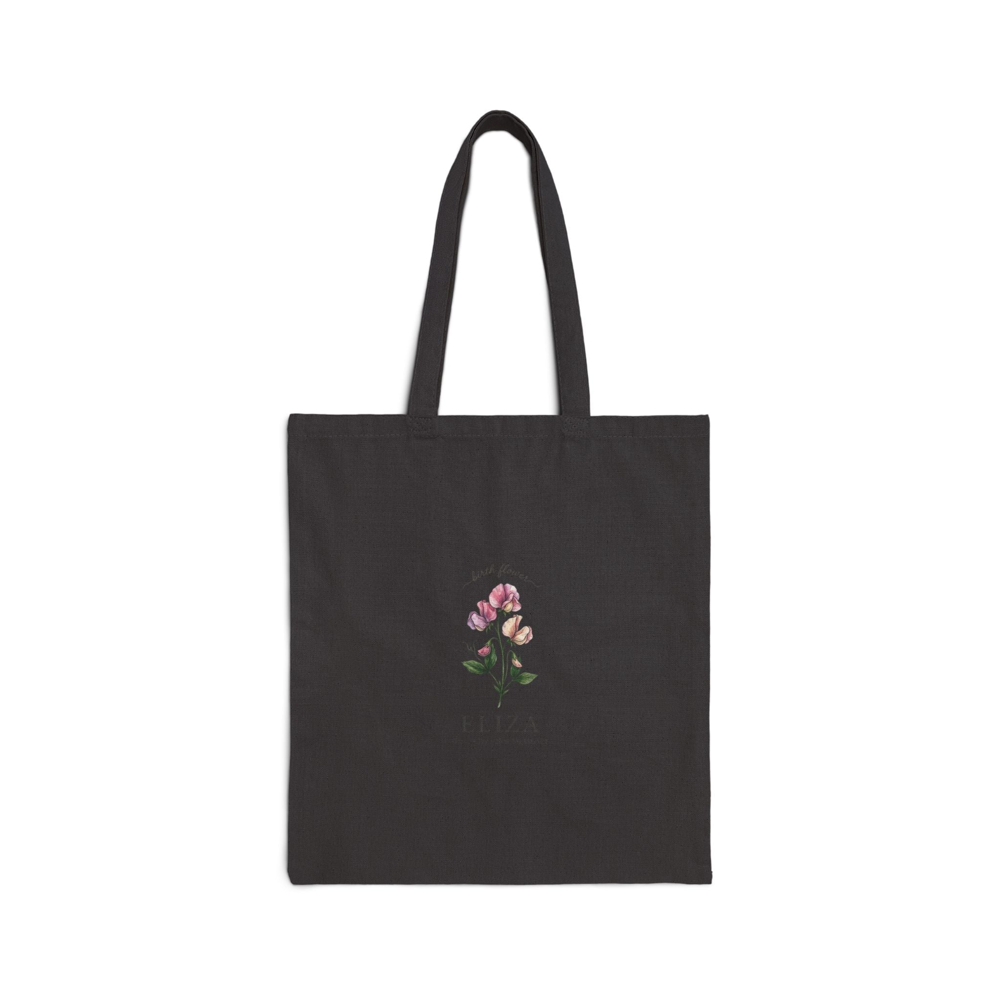 Birth Month Flower Tote | Personalized Botanical Line Art, Custom Name