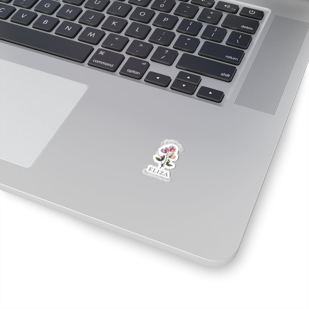 Personalized Birth Flower Sticker | Botanical Watercolor, Custom Name