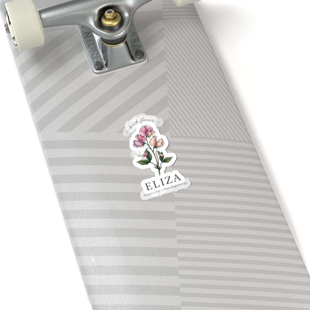 Personalized Birth Flower Sticker | Botanical Watercolor, Custom Name