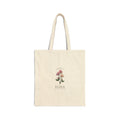 Birth Month Flower Tote | Personalized Botanical Line Art, Custom Name