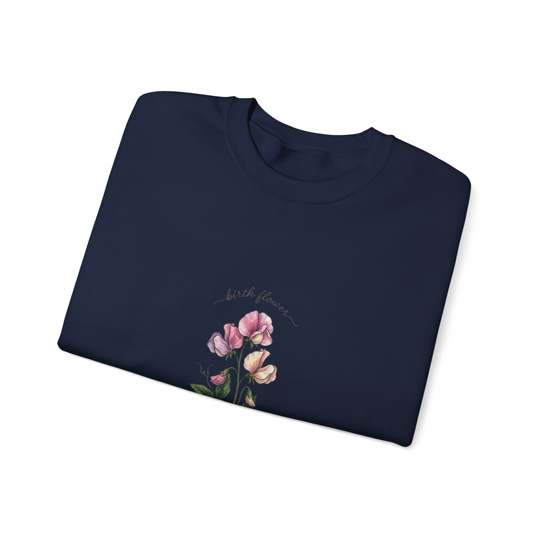 Personalized Birth Flower Sweatshirt | Botanical Watercolor, Custom Name