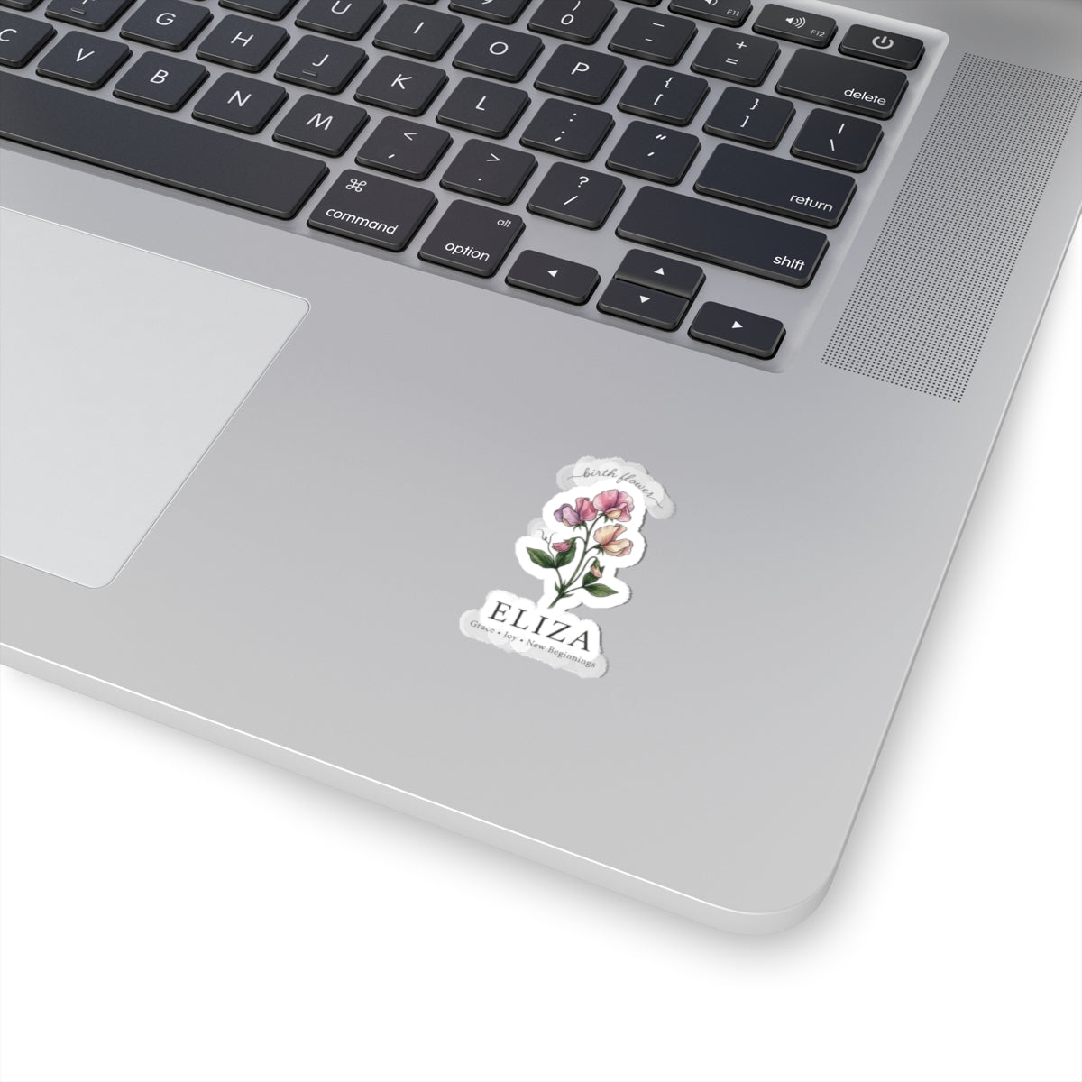 Personalized Birth Flower Sticker | Botanical Watercolor, Custom Name