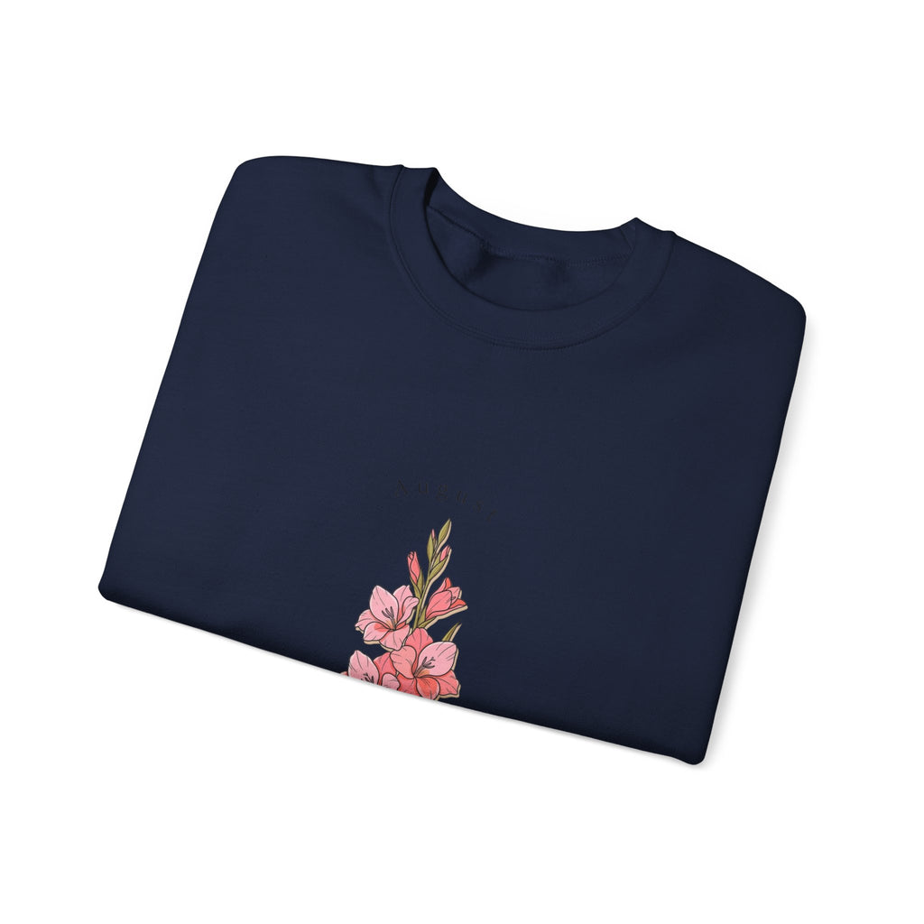 Gladiolus Birth Month Flower Sweatshirt | botanical watercolor, personalized name
