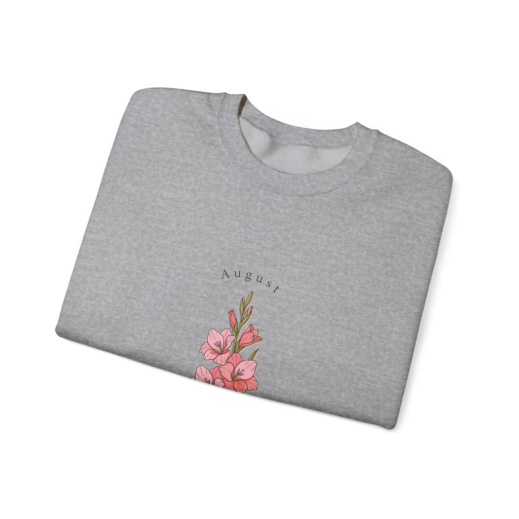 Gladiolus Birth Month Flower Sweatshirt | botanical watercolor, personalized name