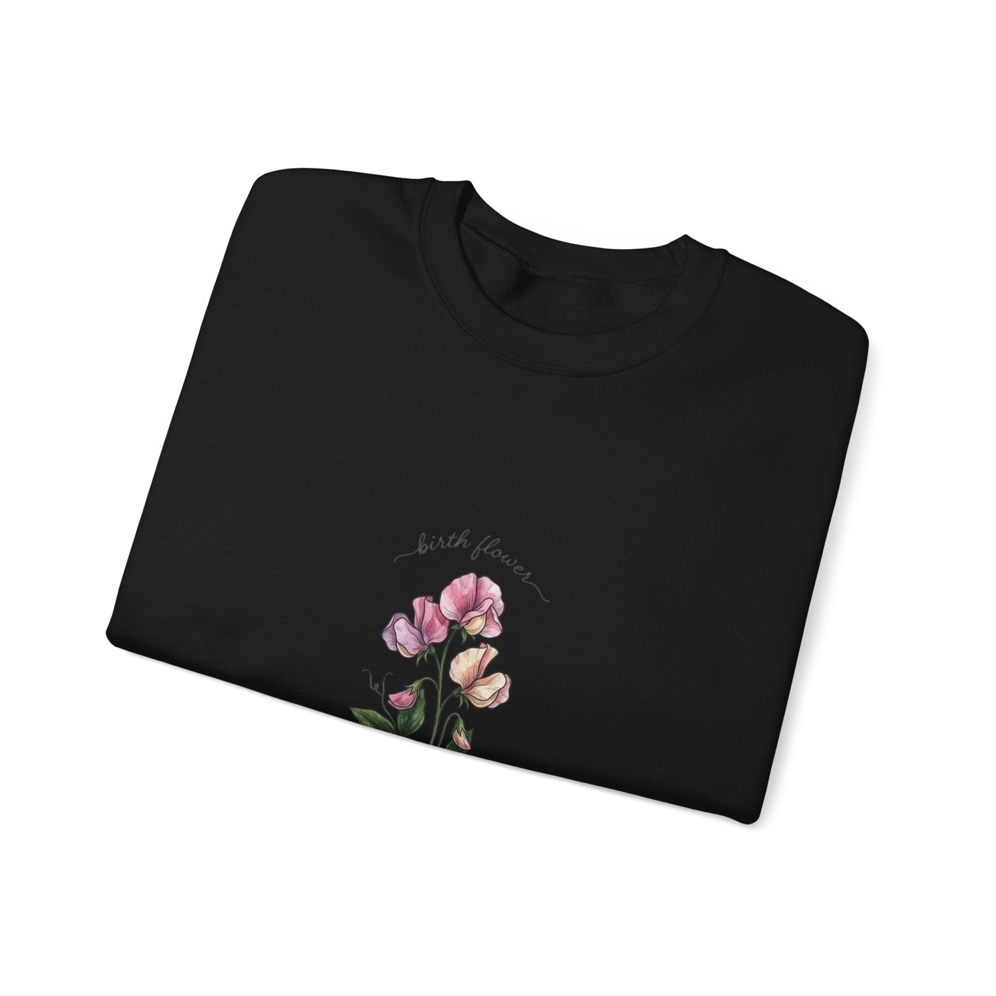 Personalized Birth Flower Sweatshirt | Botanical Watercolor, Custom Name