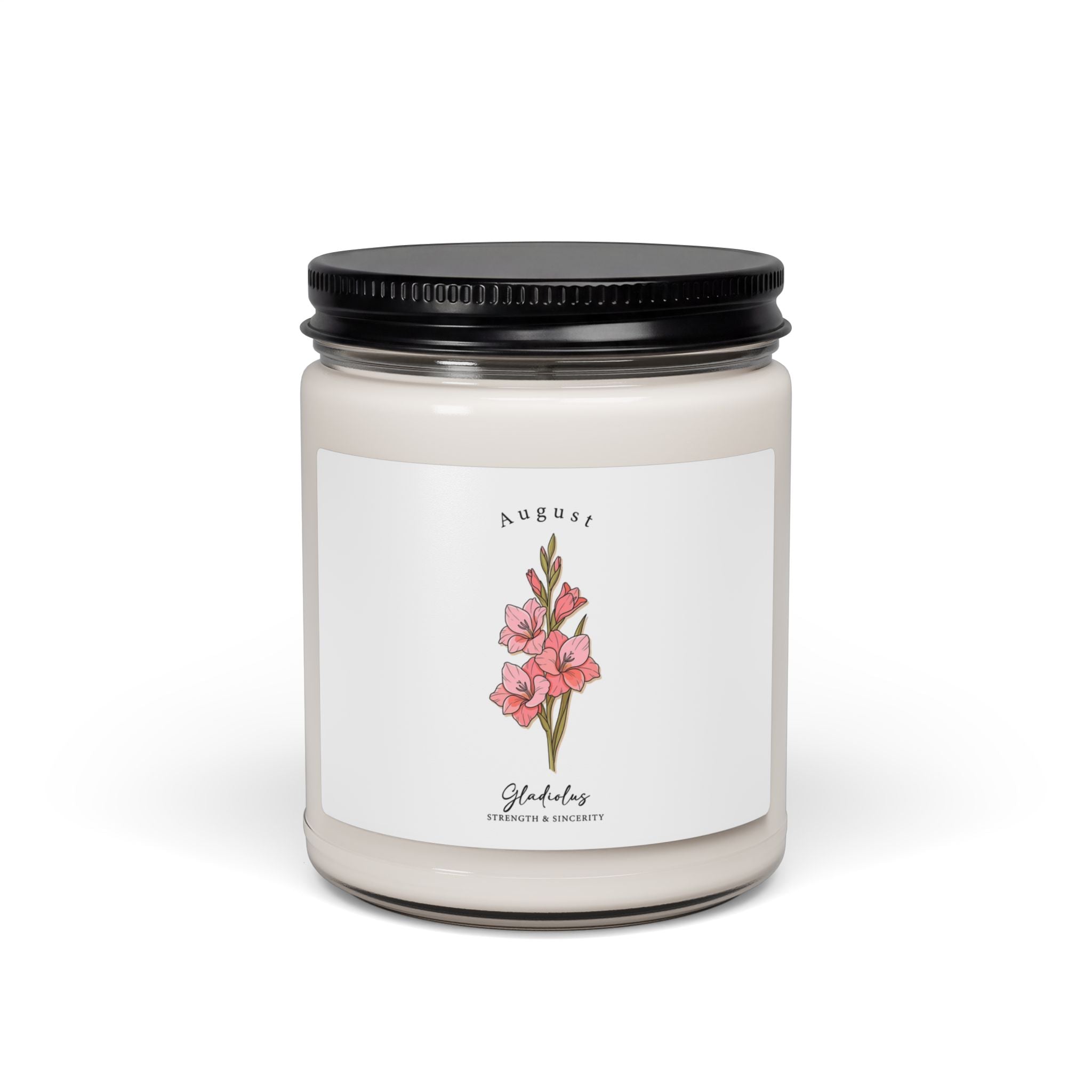 August Birth Flower Candle | Personalized Botanical, Watercolor Gladiolus