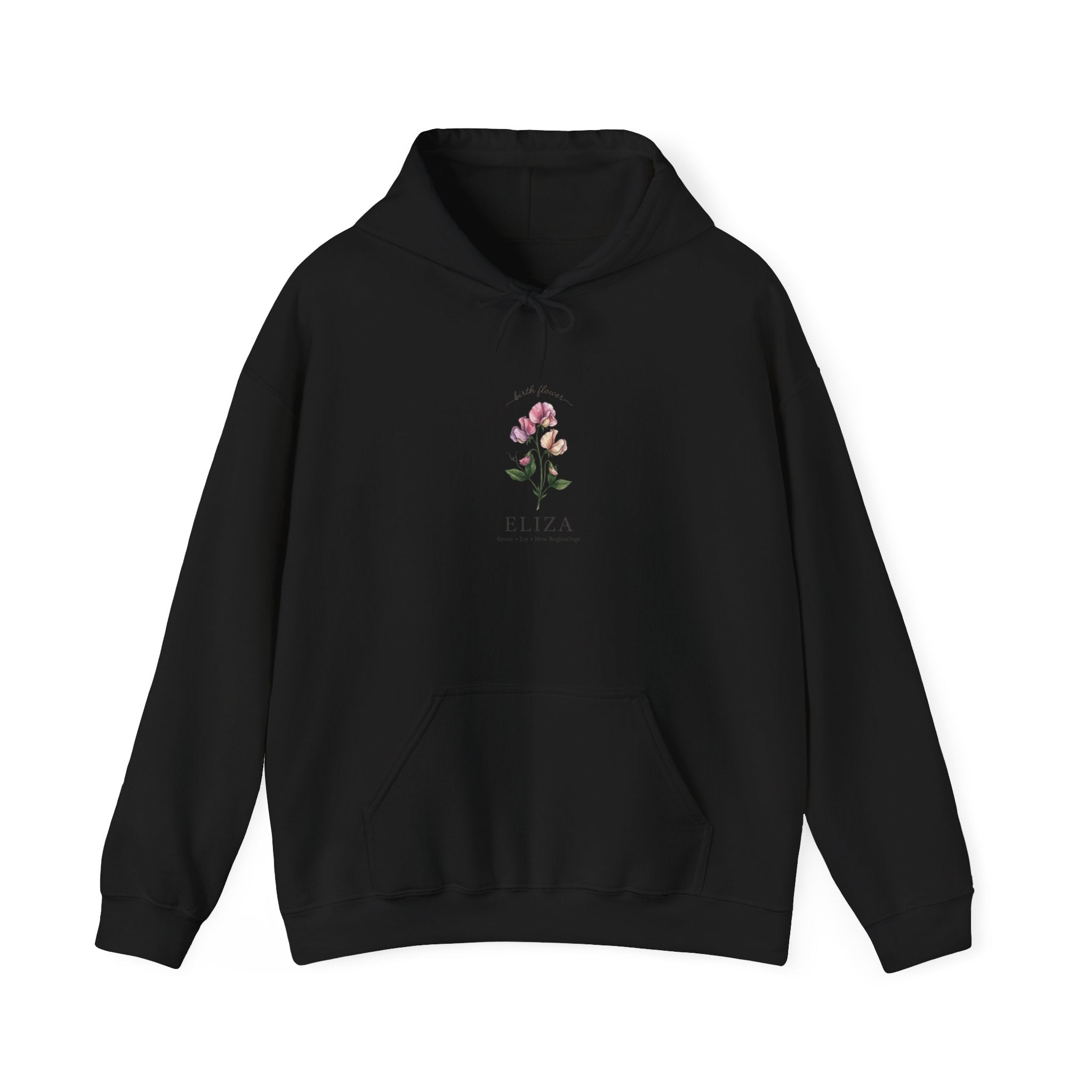 Birth Month Flower Hoodie | Personalized Botanical Watercolor, Custom Name