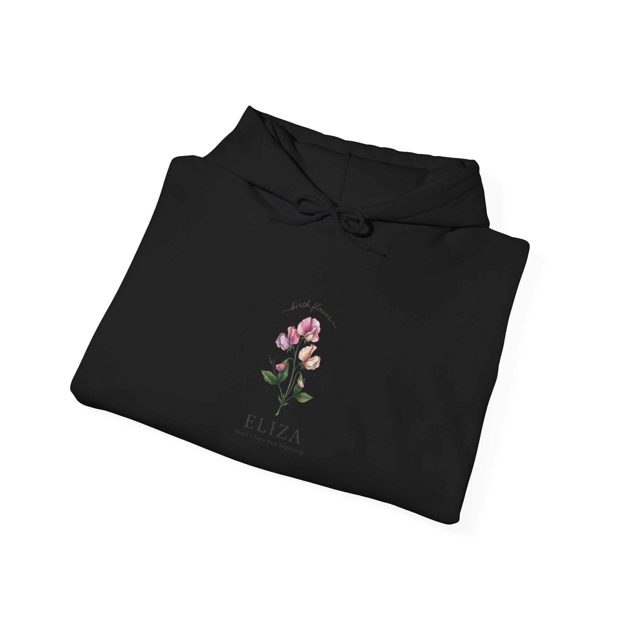 Birth Month Flower Hoodie | Personalized Botanical Watercolor, Custom Name