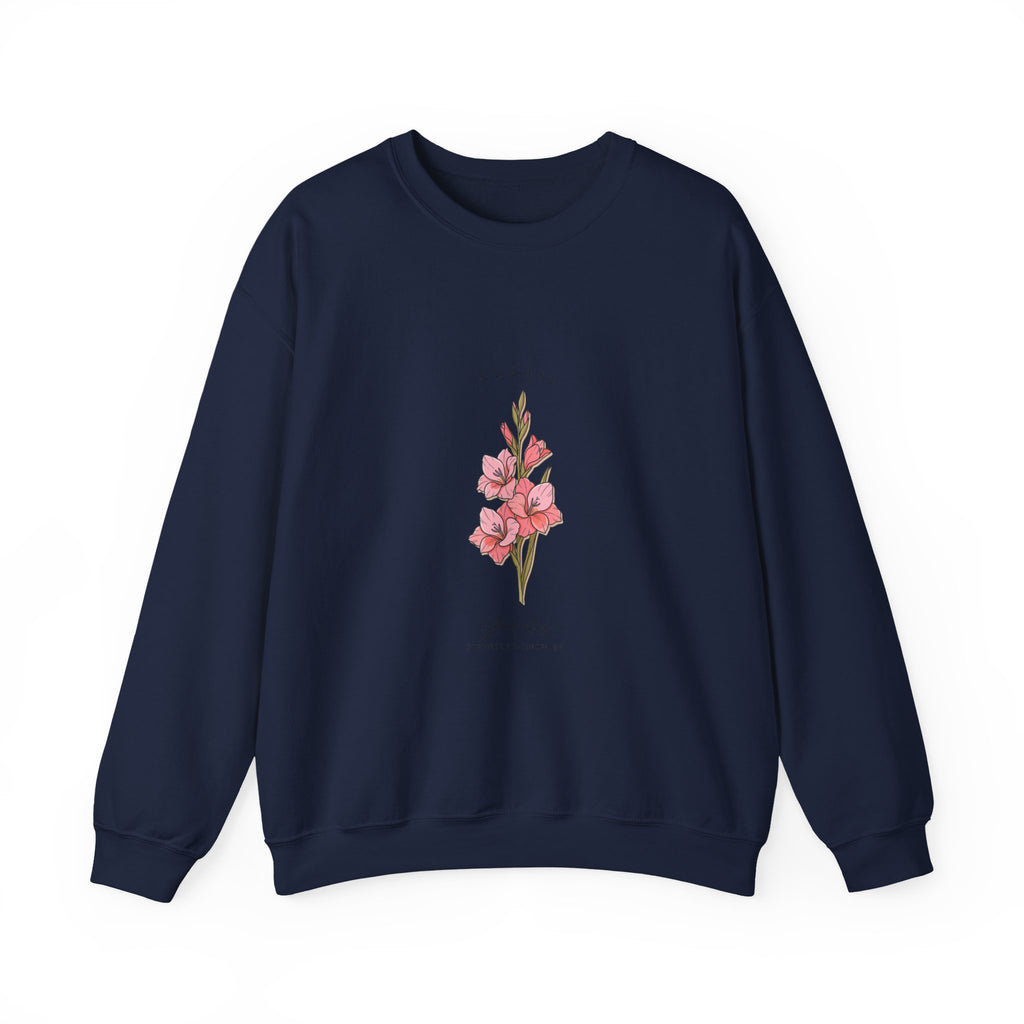 Gladiolus Birth Month Flower Sweatshirt | botanical watercolor, personalized name