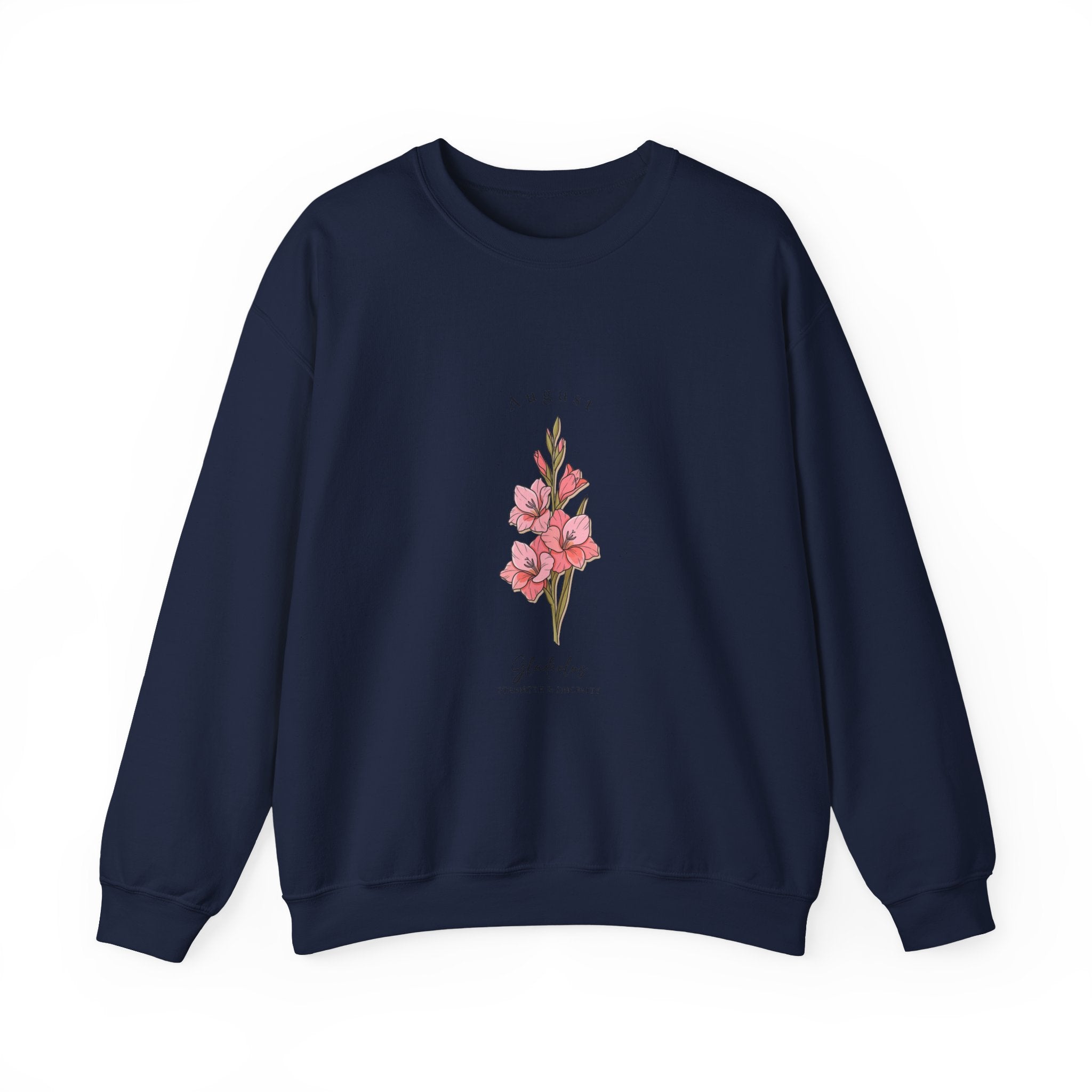 Gladiolus Birth Month Flower Sweatshirt | botanical watercolor, personalized name