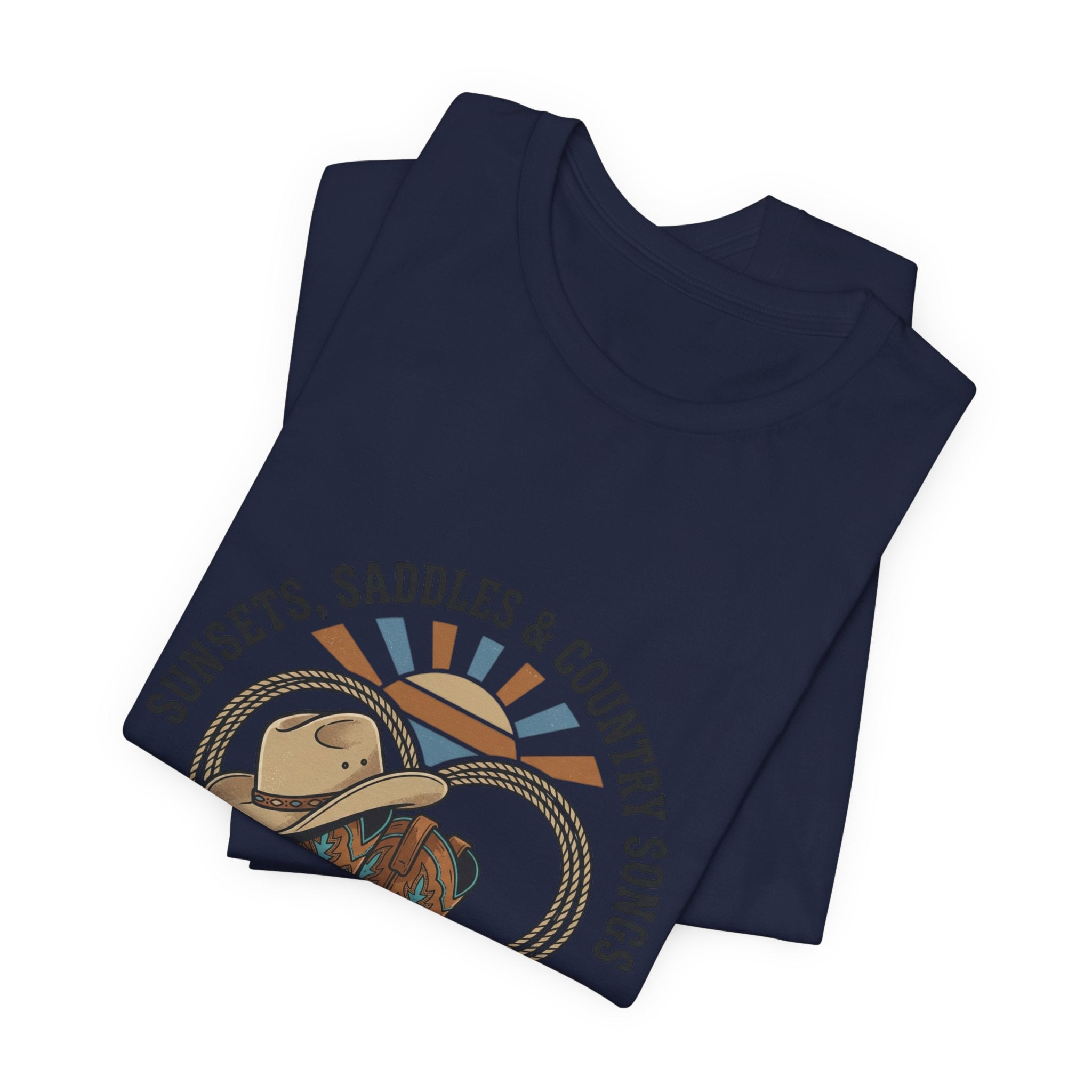 Sunsets Saddles & Country Songs Tee | western cowgirl ranch rustic